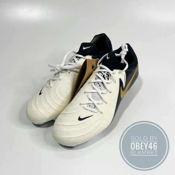 Nike Phantom GX II 2 Pro FG Black Gold White Cleats  FJ2563-100 Size 7M 8.5W main image 5